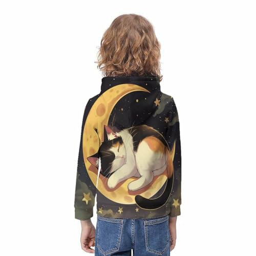 Pull à capuche imprimé 3D chat garçon chaud et confortable 10-12 ans - 4