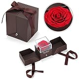 Roses Gift Preserved Real Rose with Jewelery Box, Artificial Flowers Decor for Decoration Romantic G