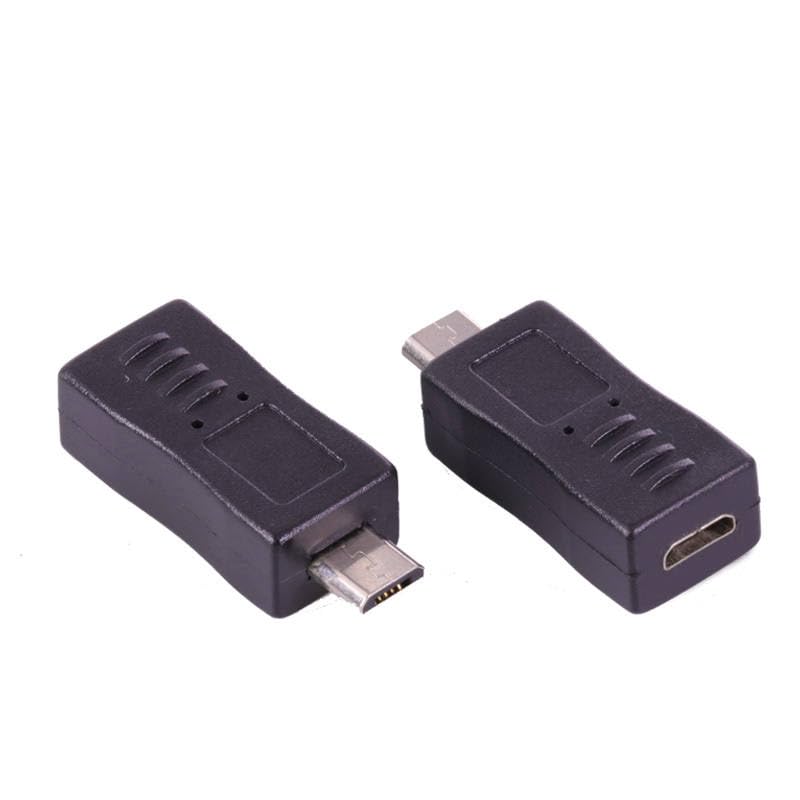 100pcs/lot Micro USB Connector Coupler 5 Pin Micro USB 2.0 Male Plug to Female Jack Socket Extension USB Adapter