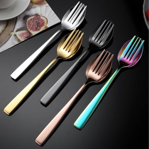 Image of Clovis Stainless Steel Flatware Set 4 Pieces, Titanium Plated Mirror Finish, Cutlery Set for 1 with Knife Fork Spoon and Teaspoon, Rose Gold