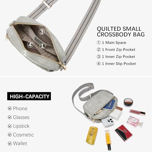 image for BOSTANTEN Quilted Crossbody Bags for Women Vegan Leather Purses Small 