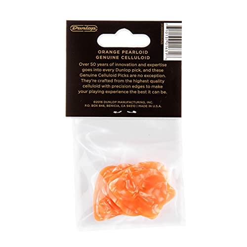 Dunlop 483 Picks GENUINE CELLULOID CLASSIC, orange Perloid, Thin - Les Beatles, Paul McCartney, John Lennon, RIngo Starr, George Harrison Dunlop 483 Picks GENUINE CELLULOID CLASSIC, orange Perloid, Thin – Image 6