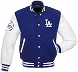 A-star plus Los ange les dodgers bule and white letterman jacket for men (US, Alpha, Small, Regular, Regular, Wool and Leather)