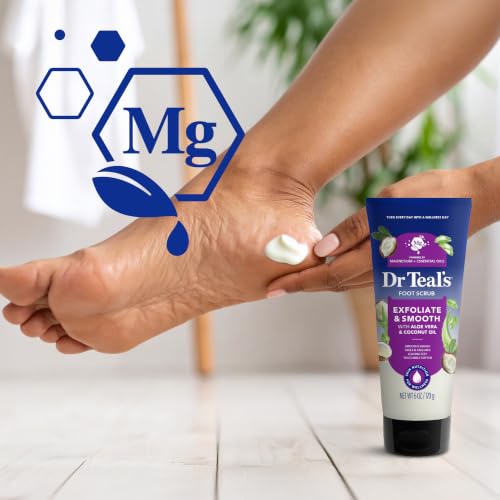 Dr Teal's Softening Foot Scrub with Pure Epsom Salt, Aloe & Coconut Oil, 6 oz - image 5