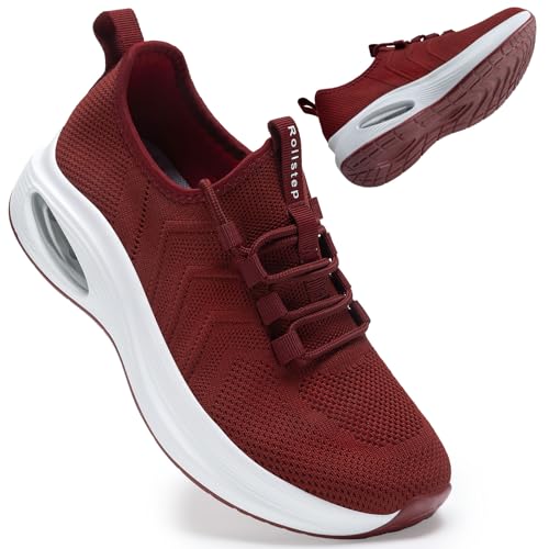 Image of Wide Toe Box Shoes Women Extra Wide Width Sneakers Air Cushion Road Running Shoes Ultra Light Tennis Gym Workout Training Shoes Breathable Walking Shoes with Arch Support