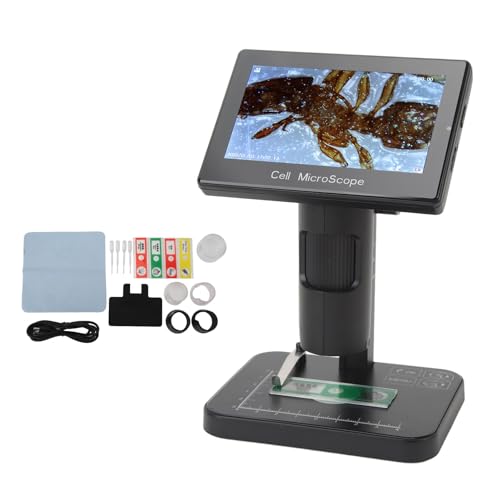 Digital Scope with 5in Screen, 1080P, 1000X Magnification, 3 Lighting Modes, USB Connection, Designed for Scientific Research and Teaching