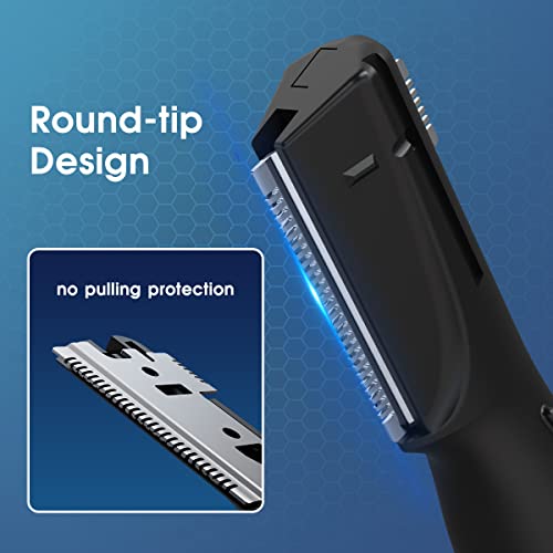 Image of Upgraded Eyebrow Trimmer for Men, Precision Detailer Battery-Operated Eyebrow Razor and Shaper, Electric Facial Hair Trimmer with Comb, Dual-Blade Grooming Tool, No Pulling Sensation