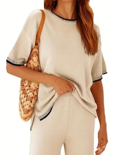 Zeagoo Womens Short Sleeve Sweaters Tops Knit Crewneck Loose Lightweight Summer Pullover Blouse Basic Casual Work Shirt2