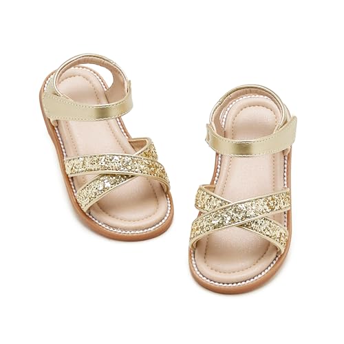 Image of Otter MOMO Girls Open Toe Princess Flat Sandals with Comfort Sole Summer Sandals