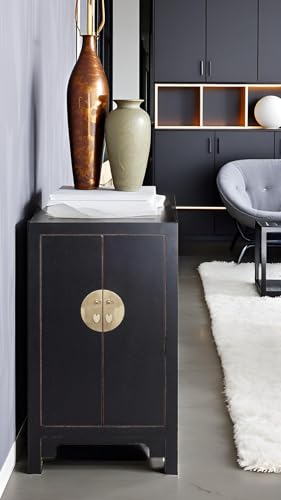 Fine Asianliving Armario Chino Ónix Negro