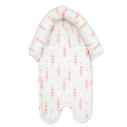 Travel Bug Baby & Toddler 2-In-1 Head Support Duo Head Support For Car Seats, Strollers & Bouncers (Pink/White) #TOP4