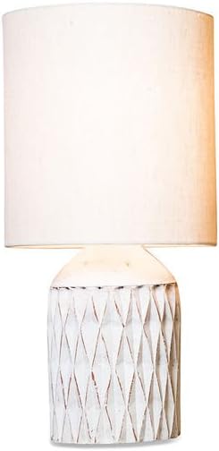 Romeo Boho Style Lamp - High-Quality Materials, Patina Finish, Wood Stain Finish | A lamp with a Romantic Vintage Style - Cream (L25 x H50 x P25 cm)