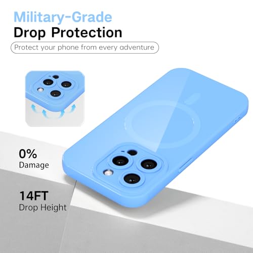 Coque iPhone 13 Pro anti-rayures fine en silicone bleu compatible Magsafe