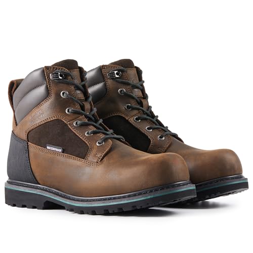 Image of Golden Retriever 6 /8 Inch Waterproof Composite Toe Work Boots for Men | Non-Metallic Safety Toe, Crazy Horse leather, Goodyear Welt Construction, Easy-On Rear Pull Loop, EH Rated Work Boots