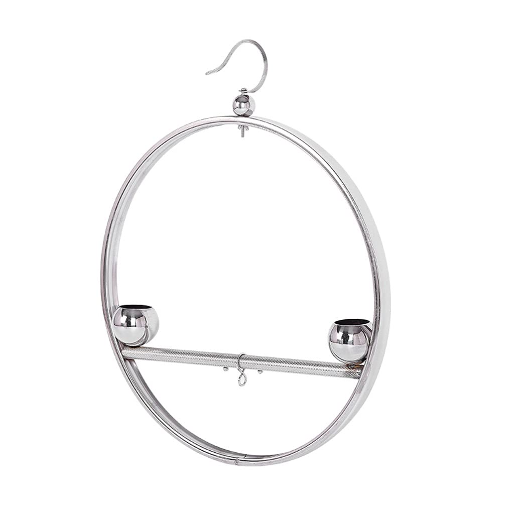 Vogelkäfig, 49,6 cm, Edelstahl, Vogelstange, Spielplatz, Plattform, Fitnessstudio, hängendes Käfigspielzeug mit Futternäpfen für Sittiche, Nymphensittiche, Wellensittiche, Vogelkäfige, Dekor (