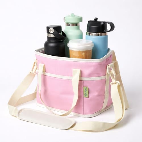 Family Size 4-Compartment Drink Carrier Bag for Coffee Cups &