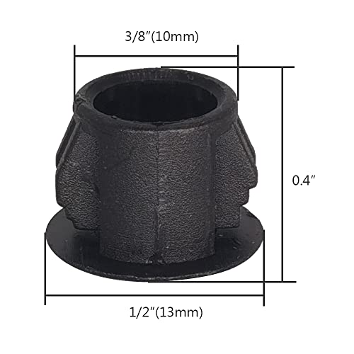 Bouchon de trou clipsable 9,5 mm noir rigide pour cache-vis de meuble