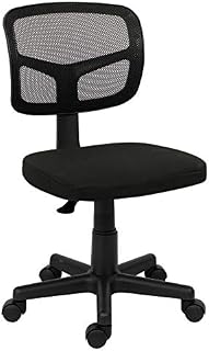 Office chair for Home,Swivel Desk Chair for Bedroom Adjustable Height Mesh Chair Home Office Chair no Arms Computer Desk Chair for Kids/Adults,Removable Padded Seat,Home/Office Furniture (Black)