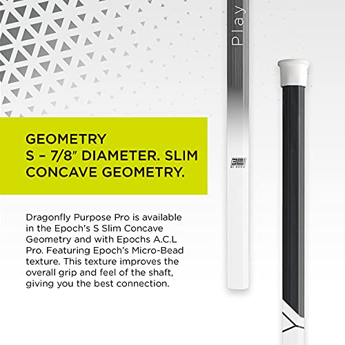 Epoch Lacrosse 2021 Women's Dragonfly PRO Purpose Lacrosse Shaft, 32" Soft-Flex iQ9, 7/8" Diameter, No Adapter Required, 1-Year Warranty, White-S32 - Thumbnail 4