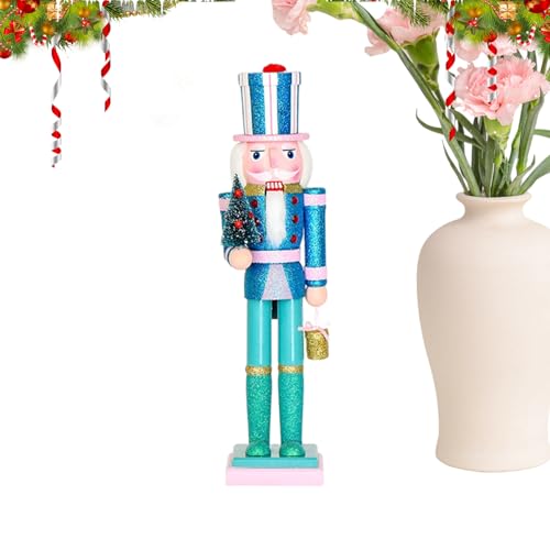 ナッツクラッカー 装飾 | 38センチ 装飾 フィギュア コレクタブル | クリスマス 木製 くるみ割り人形 オーナメント - ホリデー向け キッチン ダイニングテーブル 棚 ベッドルーム リビングルーム キャビネット ハロウィン 感謝祭