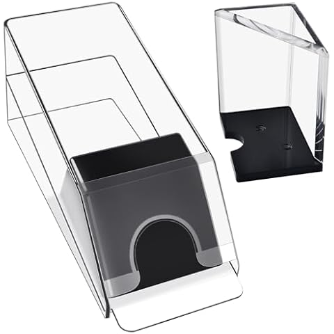 Milkary 4 Deck Blackjack Shoe and Discard Tray, Clear Acrylic Blackjack Card Dispenser Dealing Holder Shoe for Playing Card Standard Size Poker Deck Game Night Cover