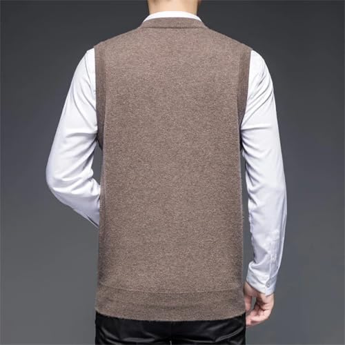 Men Single Breasted Woolen Sweater V Neck 100 Percent Solid Wool Vest4