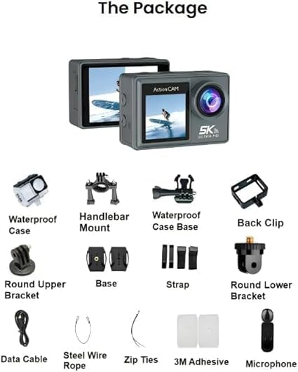 SWZEC Kozenix Action Camera + scheda di memoria da 64 GB(Grigio)