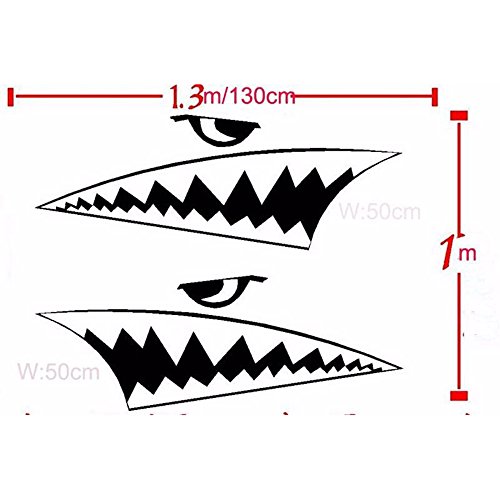 Fochutech Car Body Decals, 2Pcs Creative Shark Mouth Tooth Car Sticker Adhesive Vinyl Car Decals #TOP4