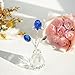 H&D HYALINE & DORA Blue Crystals Roses with Sliver Metal Stem Glass Figurine Ornament Wedding Gifts for Woman Home Party Decorations