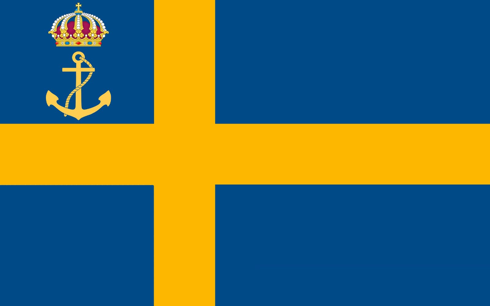 Drapeau Swedish Pilot Inspection maritime | Pavillon suédois horizontal extérieur
