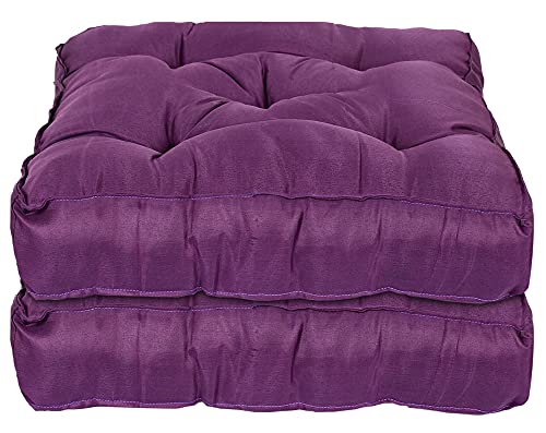 Image of Kuber Industries Microfiber Chair Pad|Chair Cushion Pad for Office, Home|Sitting Cushion|Pack of 2 (Purple)