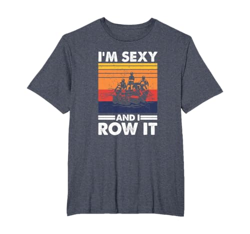 Funny Water Sports Whitewater Rafting T-Shirt, Men's Big and Tall, Heather Blue, 5X Tall