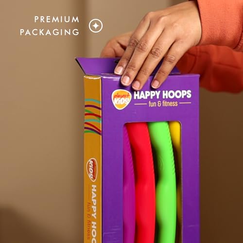 Image of Kids Happy Hoops Fun & Fitness Hula Hoop for Kids & Adults - 84 cm Durable PVC Hoopla Ring for Exercise, Gymnastics & Dance - Large Hula Hoop for Girls, Boys & Home Workout