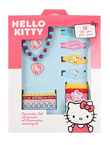 Set di accessori Hello Kitty Joy Toy - Hello Kitty Set Accessori 18 Pezzi - in Confezione Regalo 18,5x2,5x23,5 cm