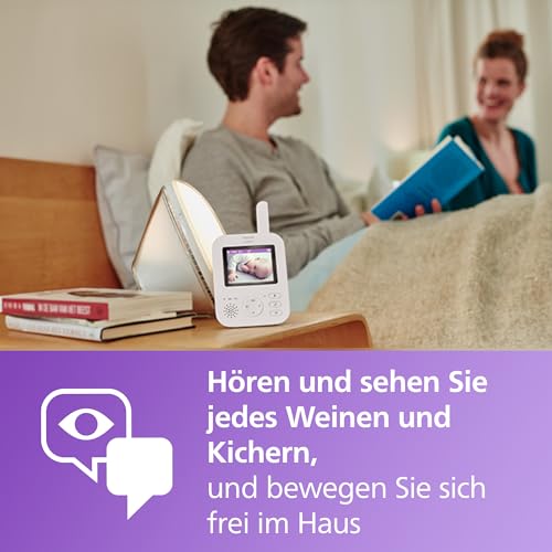 Philips AVENT Philips Babyphone mit Kamera Advanced - DEKRA Zertifiziert privat und sicher - 2.8" Display, x2 Zoom, Infrarot-Nachtsicht, Schlafliedern (Model SCD881/26) 6