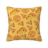 NTPYCO Fun Pizza Pillow Decor Pizza Gifts Pizza Throw Pillow Pizza Pillowcase for Living Room Bedroom Sofa Couch (Style-1, 18inx18in)
