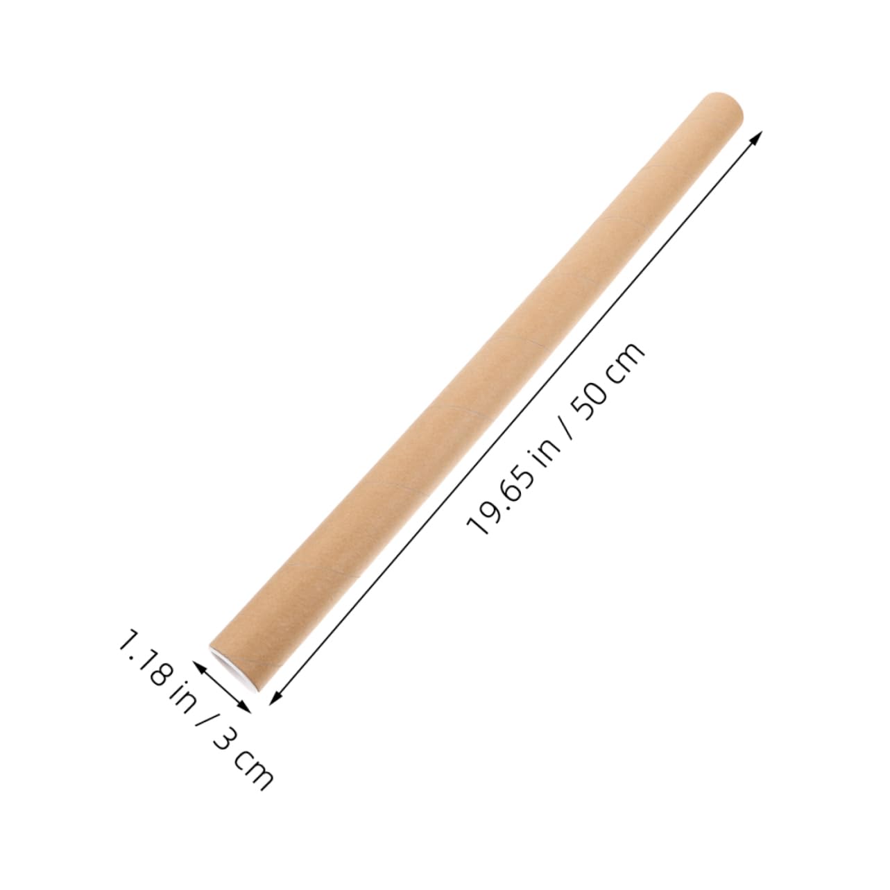 ERINGOGO Elegant Paper 2pcs Mailing Tubes 3cm Inner Diameter 2mm Thick Brown 50x1cm for Art Prints