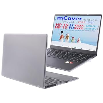 mCover Capa compatível apenas com laptop HP de 15,6 polegadas 2023-2024 15-FCxxxx / 15-FDxxxx Series Windows Notebook PC (não serve para nenhum outro modelo de laptop HP), transparente