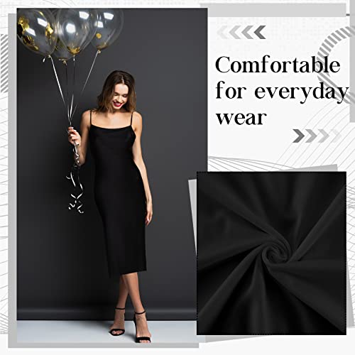 Jiuguva 2 Pcs Full Slip for Under Dresses Adjustable Spaghetti Strap Sleeveless Nightgown Women's Slip Long Dress4