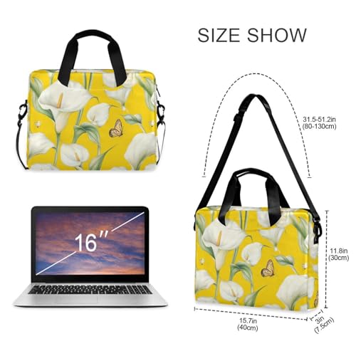Bolsa portátil para laptop 15.6 pulgadas con asas y correa amarilla miniatura 5