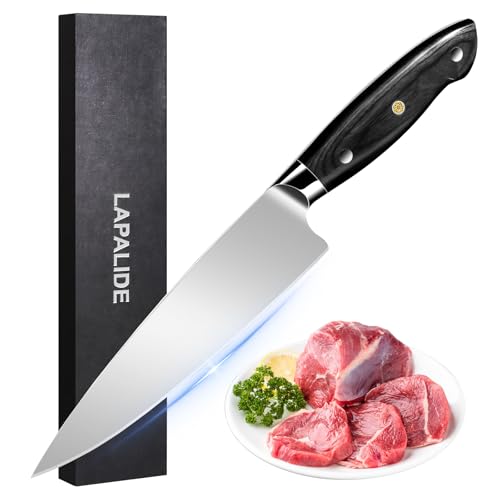 LAPALIDE Chef Knife, 8' Professional Kitchen Knife, High Carbon Stainless Steel Chef's Knives, Ultra Sharp Kitchen Knife with Ergonomic Handle, Exquisite Box for Family & Restaurant