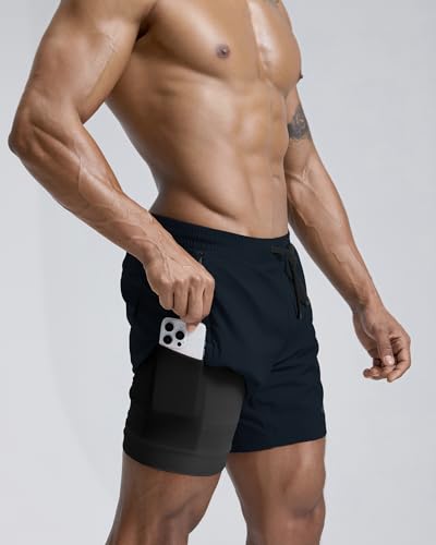 Image of maamgic Men's Athletic Running Shorts with Liner Ultra Lightweight Workout Shorts 5 inch / 7 inch