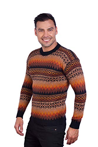 Crewneck Alpaca Sweater for Men - Andean Pullover Knit in Soft Alpaca Wool for Winter Season2