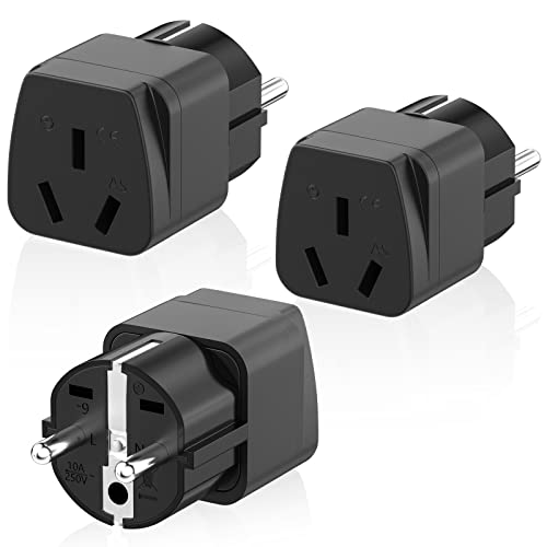 3 Stück Reiseadapter Stecker, Australien zu Eu Reiseadapter, China zu EU Stecker Adapter, Reisestecker, Australien/China/Neuseeland und Fidschi Stecker auf Deutsch, Schwarz 3 Stück Reiseadapter Stecker, Australien zu Eu Reiseadapter, China zu EU Stecker Adapter, Reisestecker, Australien/China/Neuseeland und Fidschi Stecker auf Deutsch, Schwarz