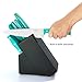 Marco Almond® KYA24 Knife Block Set, 14 Piece Kitchen Stainless Steel Knife Set with Built-in Knife Sharpener, 6PCS Steak Knives Kitchen Scissor Chef Knife Inside, Turquoise