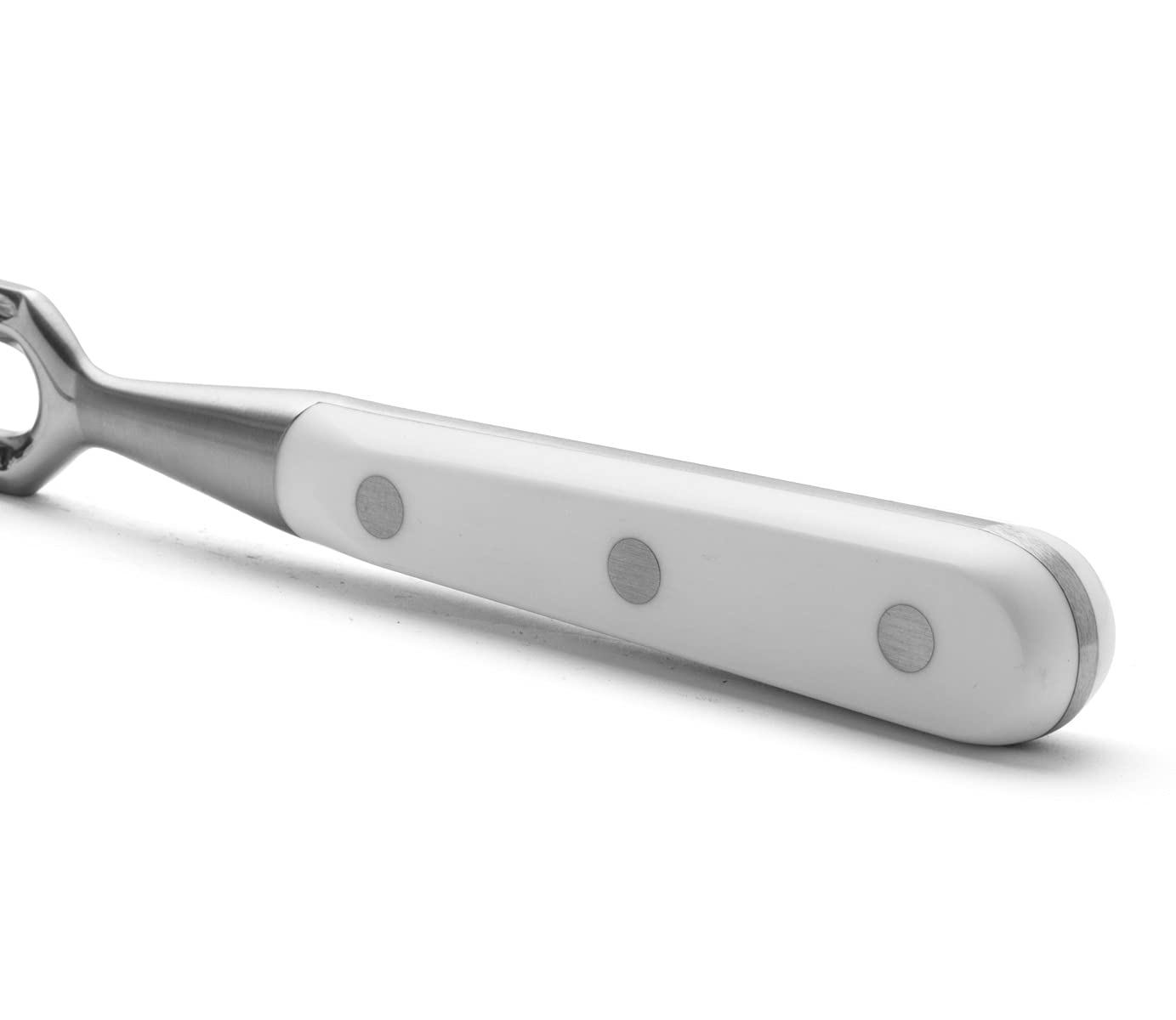 Arcos Tenedor para Trinchar, Hoja de Acero Inoxidable Forjado Nitrum 180 mm, Mango Blanco de Polioximetileno, Resistente y Duradero, Serie Riviera Blanc
