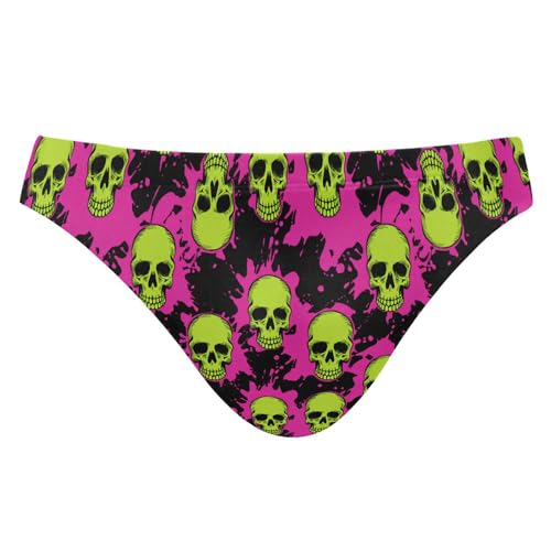 Skull Swim Briefs for Men Swimsuit Bikini Swimwear S B0404405