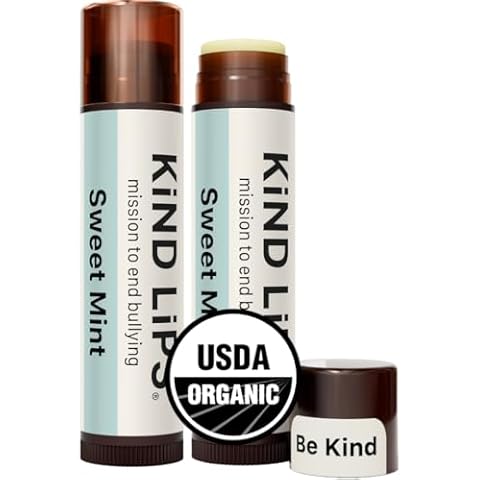 USDA Organic Sweet Mint Lip Balm 2 Pack – 100% Natural, Moisturizing Lip Care with Beeswax & Coconut Oil – Moisturizing Chapstick for Dry, Chapped Lips, Lip Repair for Women, Men, and Kids Cover