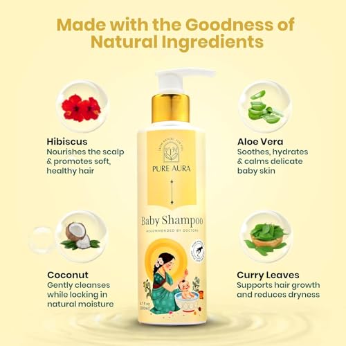 Image of Pure Aura Clean Baby Kit | Tear-Free Baby Shampoo & Gentle Body Wash | Ayurvedic Daily Cleansing for Hair & Skin | Mild, Safe & Natural Formula for Newborns, Infants & Toddlers | Sulfate-Free Care