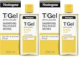 Neutrogena T/GEL Champú Anticaspa Cabello Seco (250 ml), tratamiento hidratante cabello con ácido salicílico y piroctona olamina, champú pelo seco que alivia la sequedad y la descamación